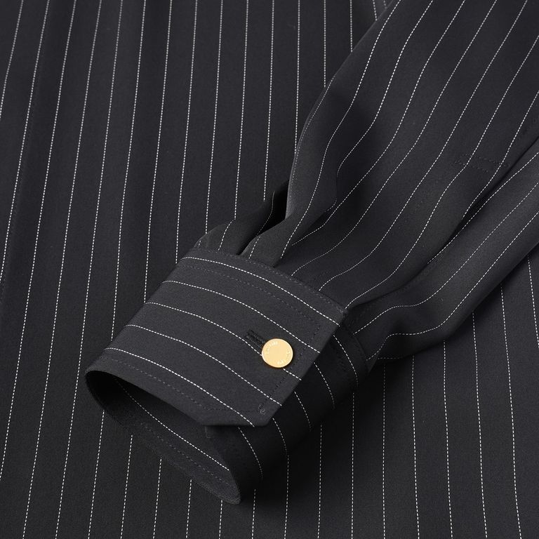 CULLNI - 【残り一点】Double Satin Stripe Chin Tab Shirt | ACRMTSM 