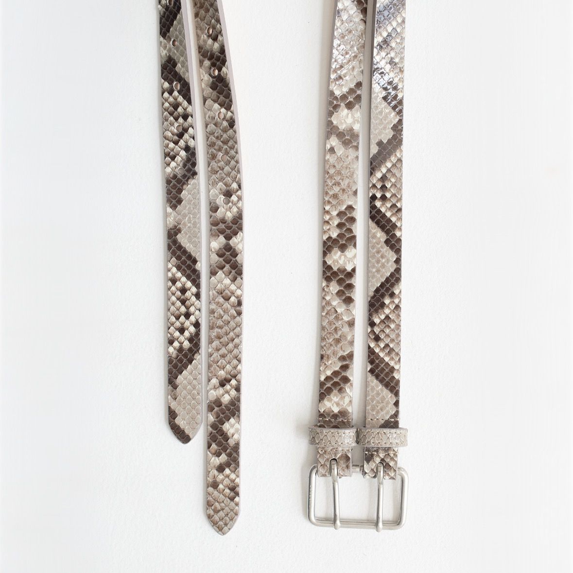 【残り一点】Snake Leather Double Pin Split Belt