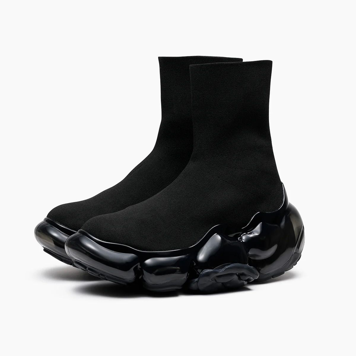 【残り一点】Moopie Plain Knit Socks(BLACK×BLACK)