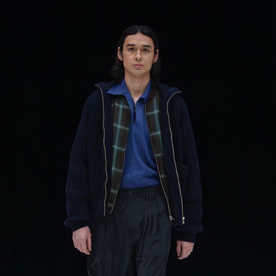 【残り一点】Wide Rib Highneck Zip Cardigan