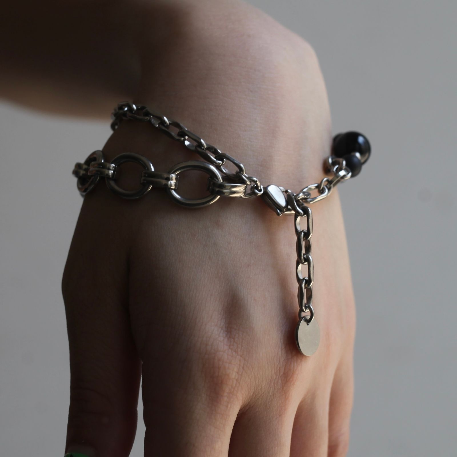 【残り一点】Beads Chain Breacelet_A(SILVER)