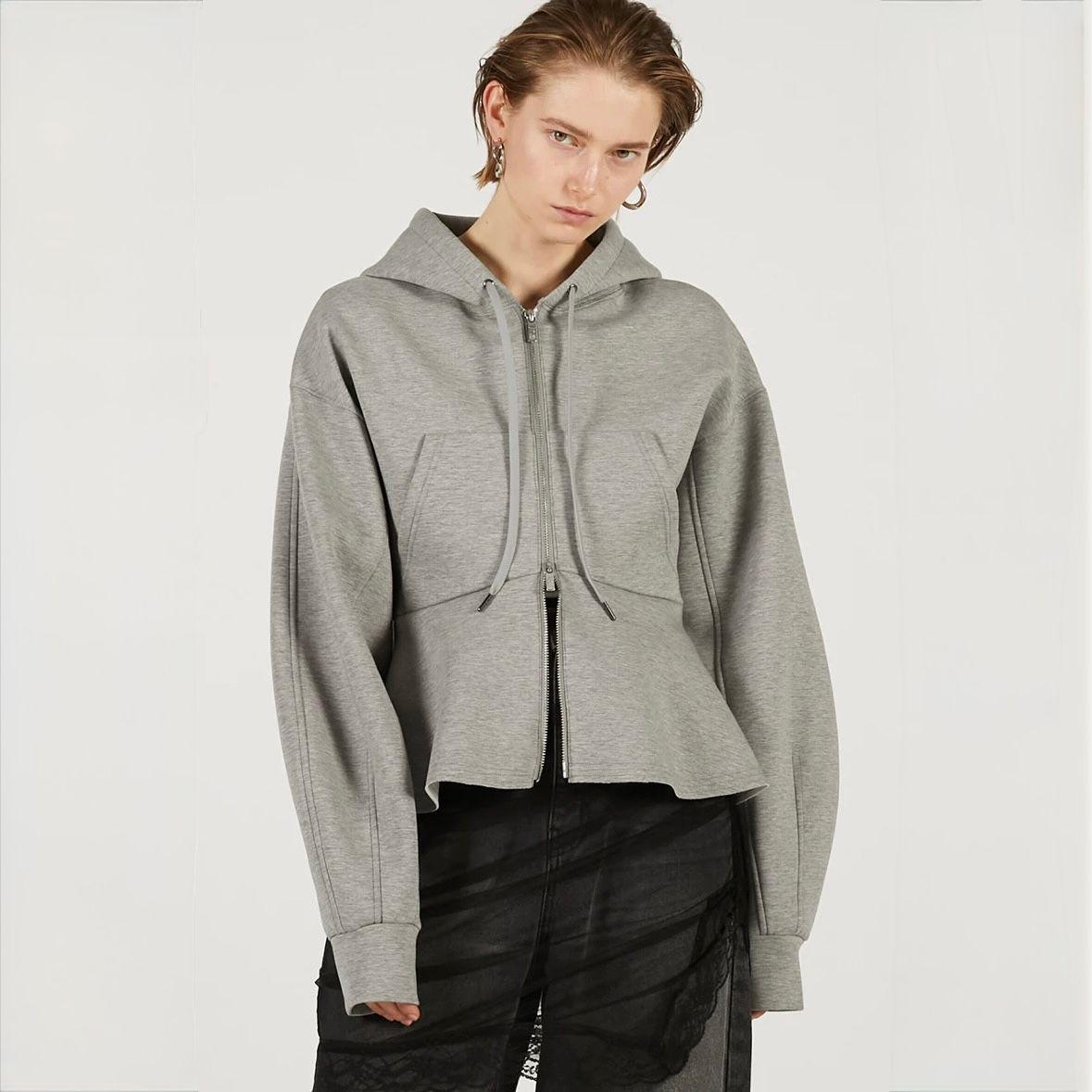 【残り一点】ペプラムフーディパーカー