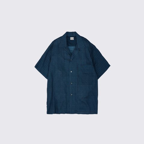 【残り一点】Vintage Pattern Printed Open Collar Shirt