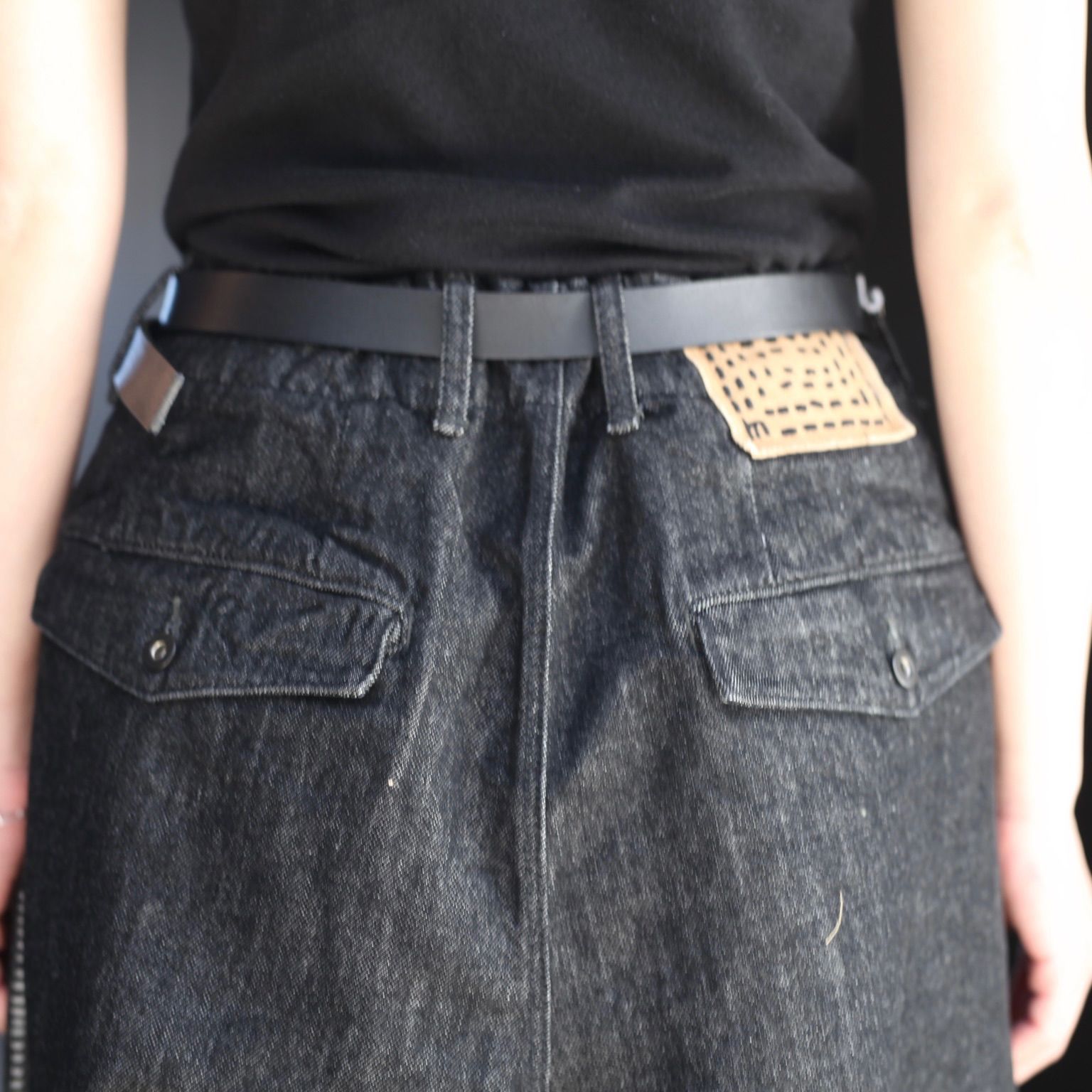 【残り一点】12.5OZワイドデニムパンツ(PRINTED_ONE WASH)