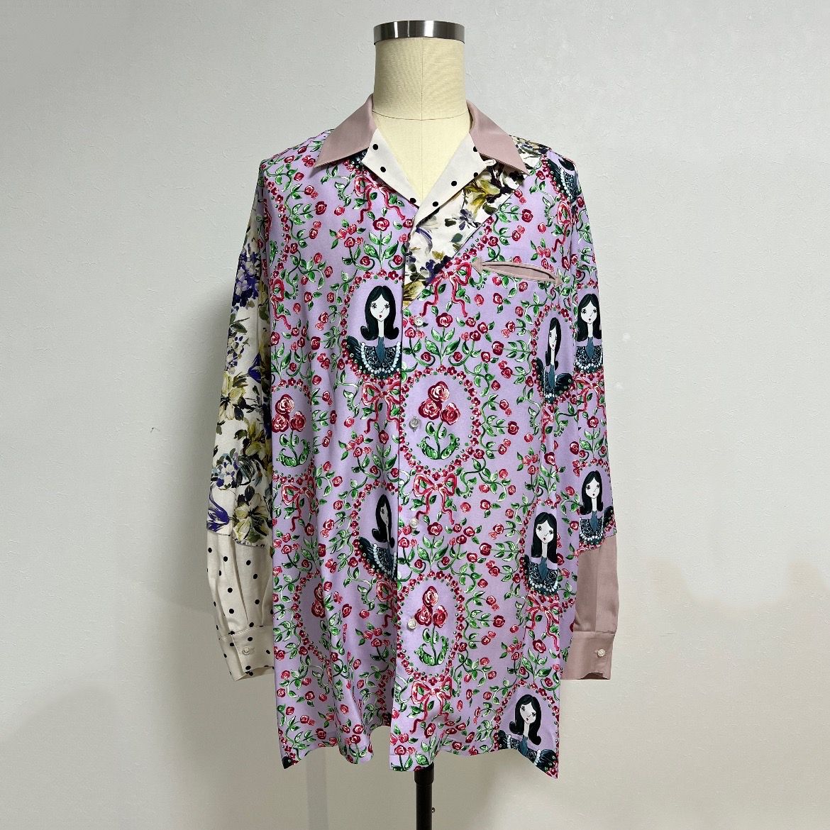 KIDILL - 【残り一点】Slash Open Collar Shirt(Girl Print