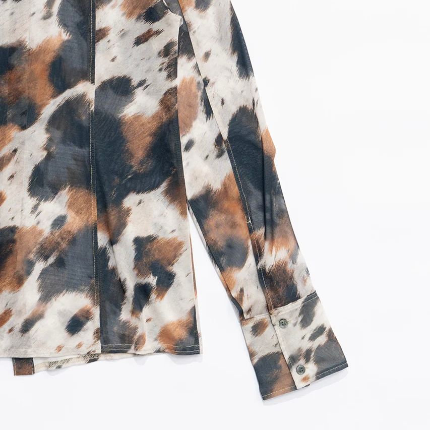 【残り一点】Cow Printed Slim Shirt