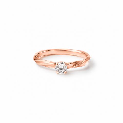 【お取り寄せ注文可能】Half Twist Ring W / Dia(K18 PINK GOLD)