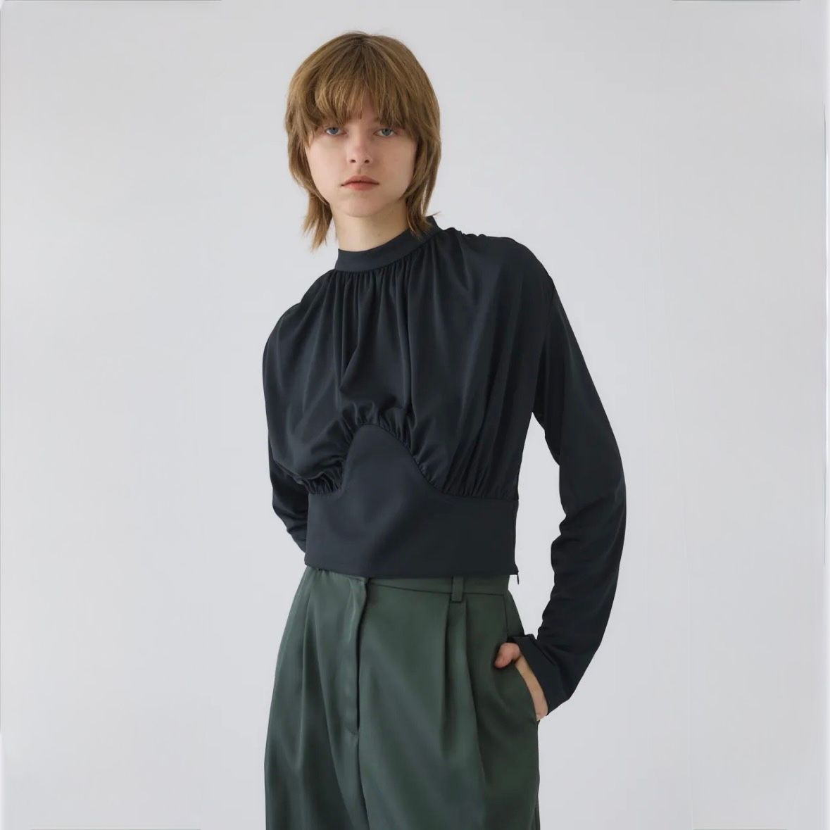 【残り一点】Hidden Detail Drape Tops