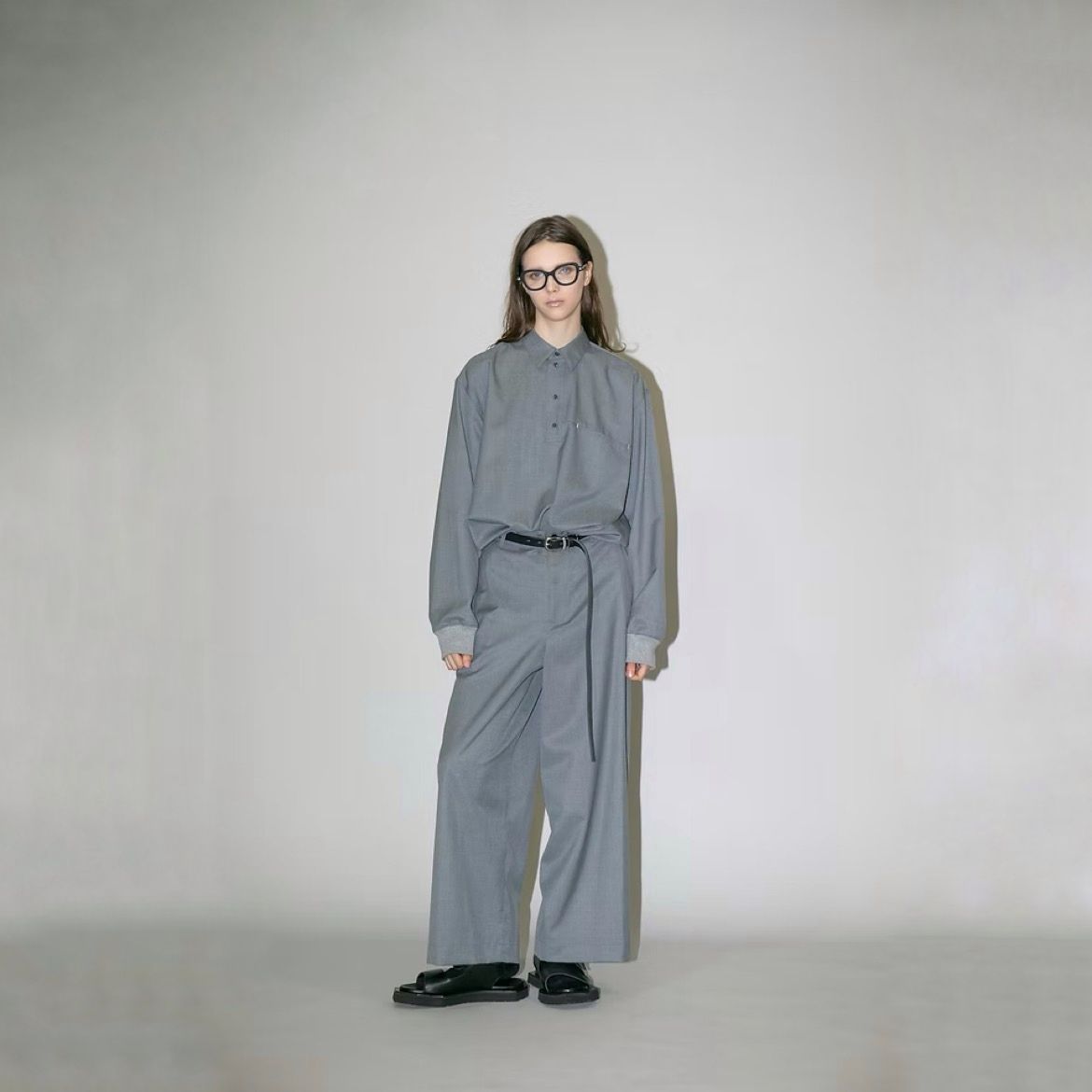 【残り一点】ウォッシャブルツイルプルオーバーシャツ