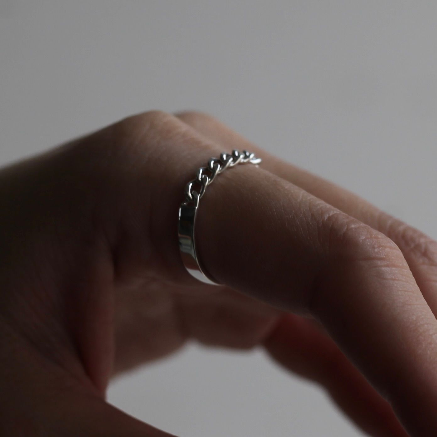 【残り一点】Curb Chain Narrow ID Ring(3.1mm)