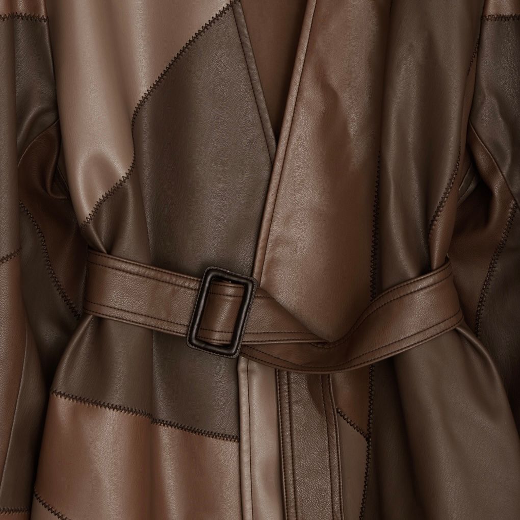 【残り一点】Patchwork Fake Leather Jacket