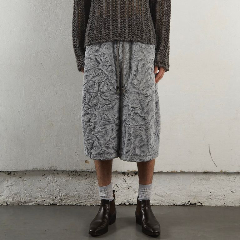 NVRFRGT - 【残り一点】Faux Shearling 3D Twisted Half Pants 