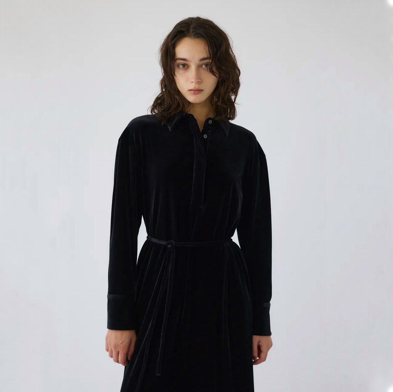 【残り一点】Velour Shirt Dress