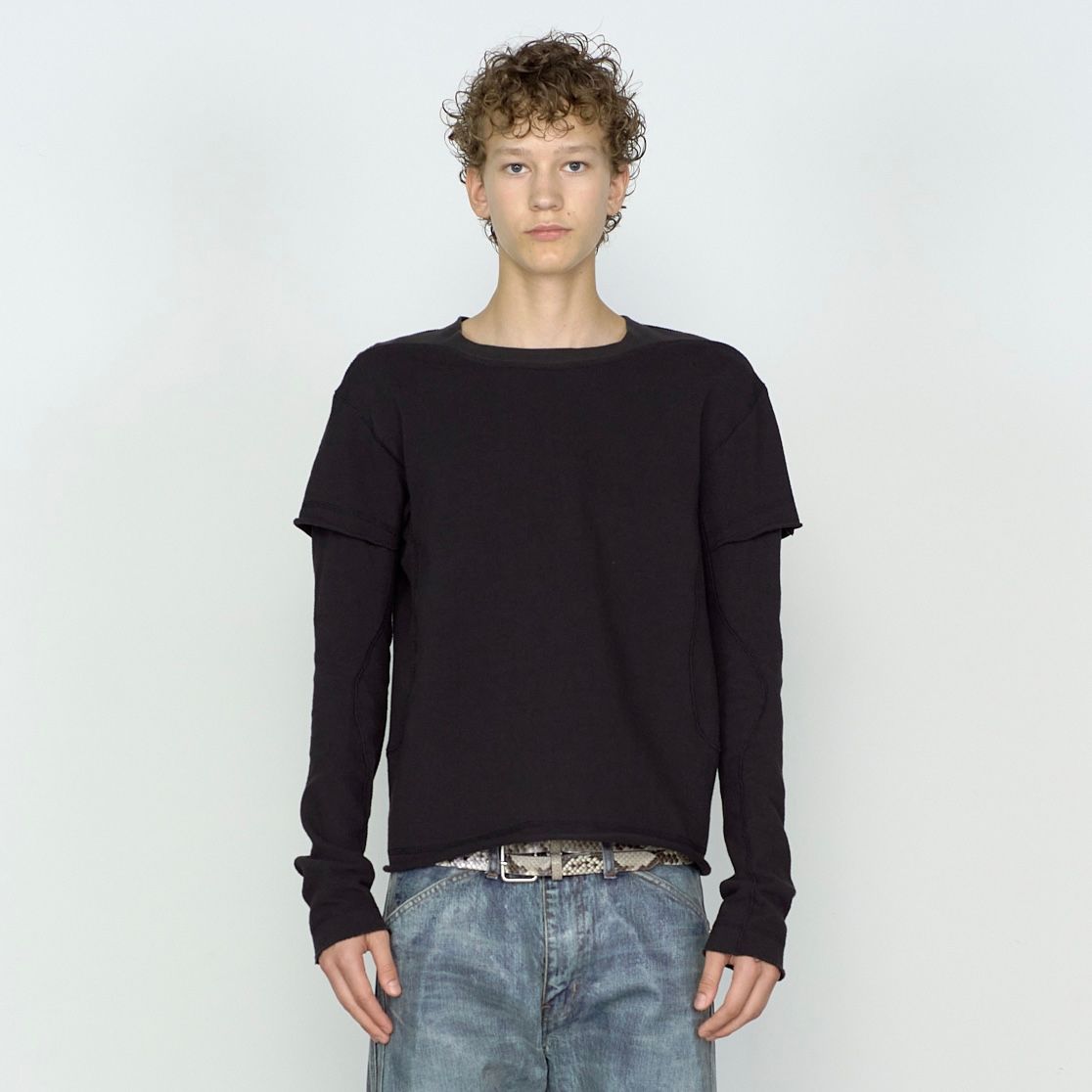 【残りわずか】Panneld Layerd Sleeve T-Shirt