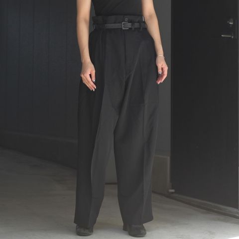 【残り一点】Wool Gabardine Wide Straight Trousers