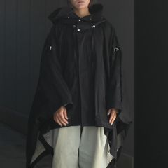 【残り一点】ポリエステルギャバジンフーデッドポンチョ