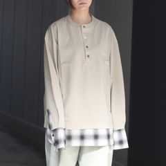 【残り一点】2in1 Long Sleeve Tee with Check