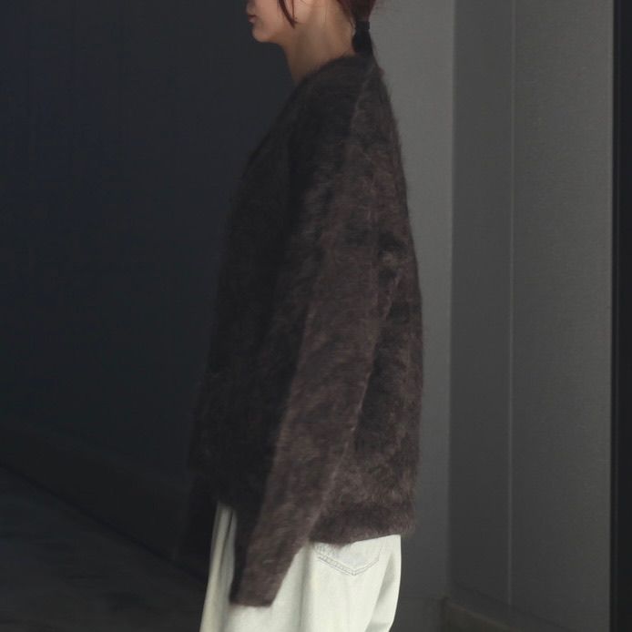 【残り一点】Cashmere Shaggy Knit V Neck Cardigan