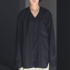 【残り一点】マシンウォッシャブルノーカラーシャツ