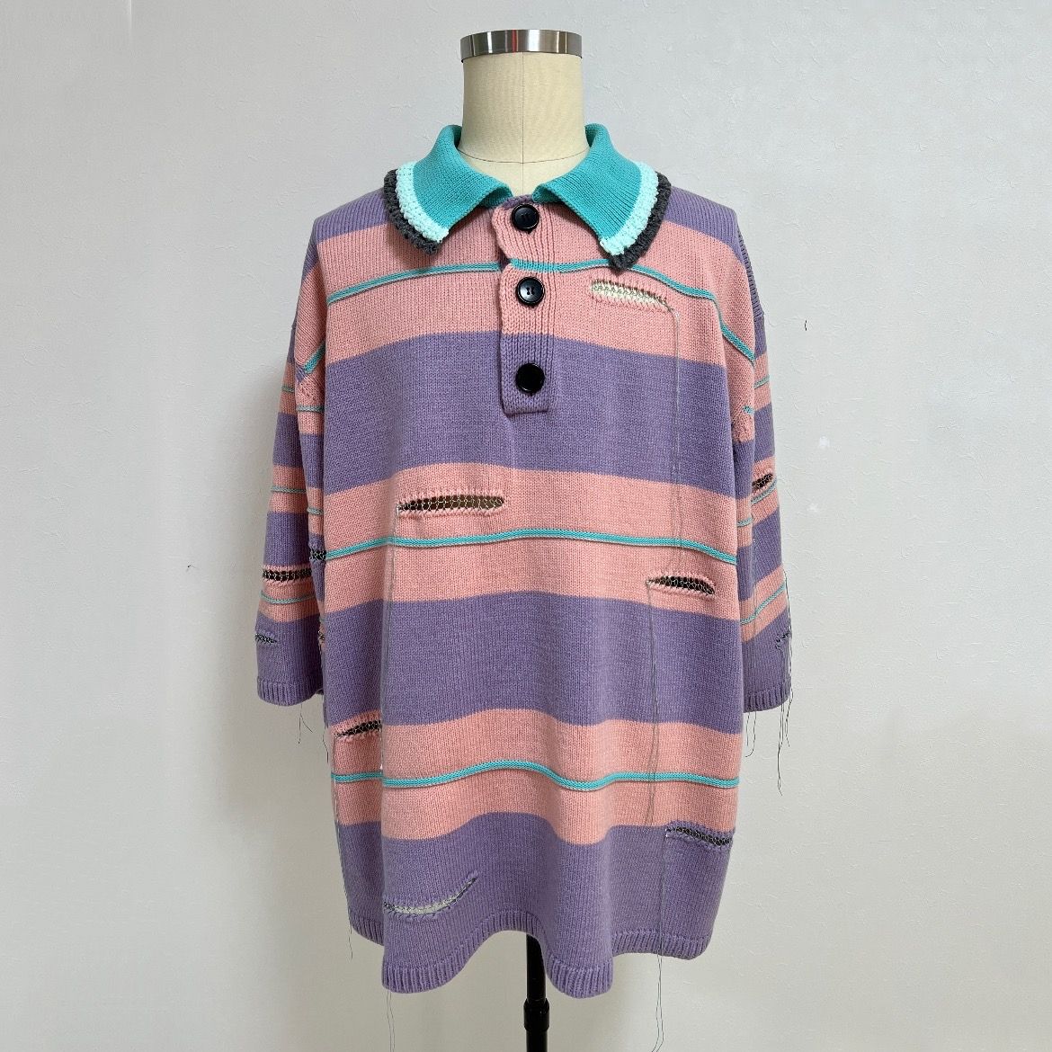 KIDILL - 【残り一点】Oversized Border Polo Knit(Collaboration with