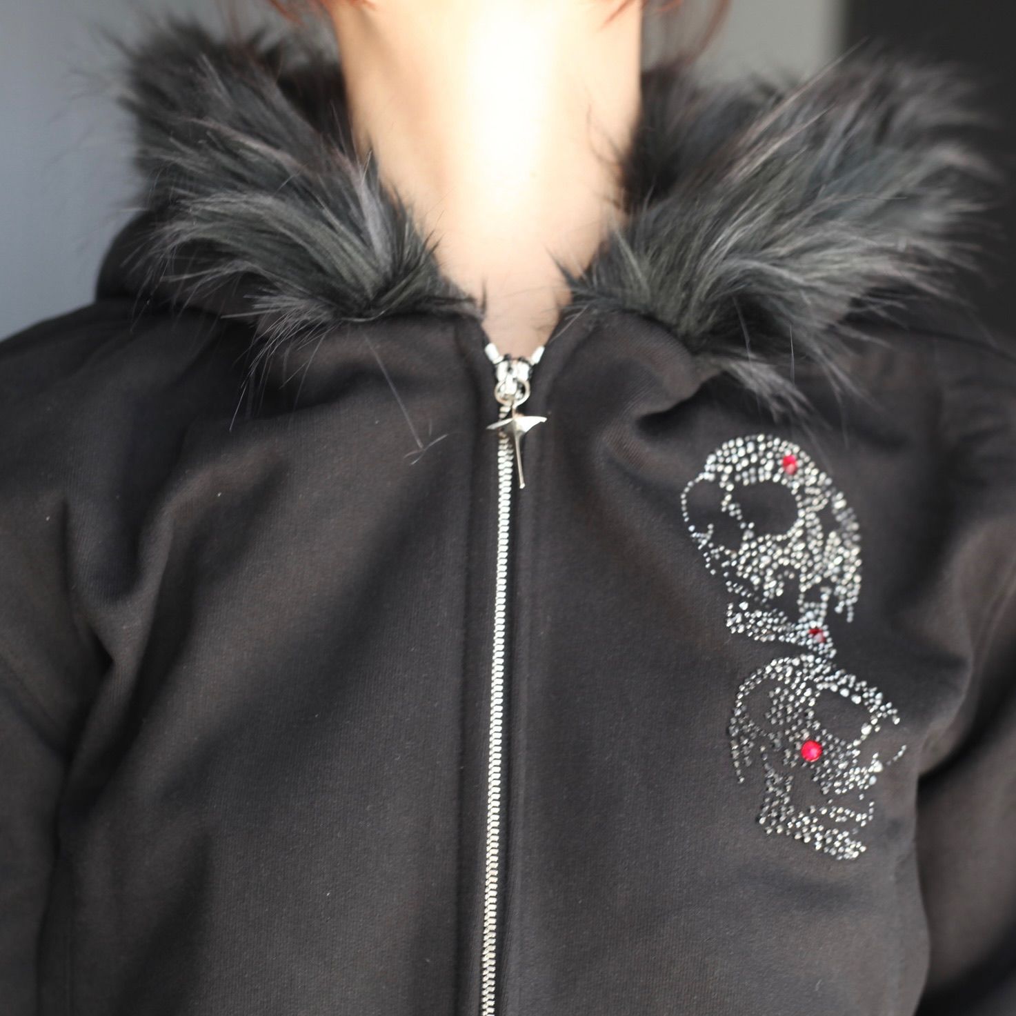 【残り一点】TC Angels Crystal Embellished Hooded Zip Up
