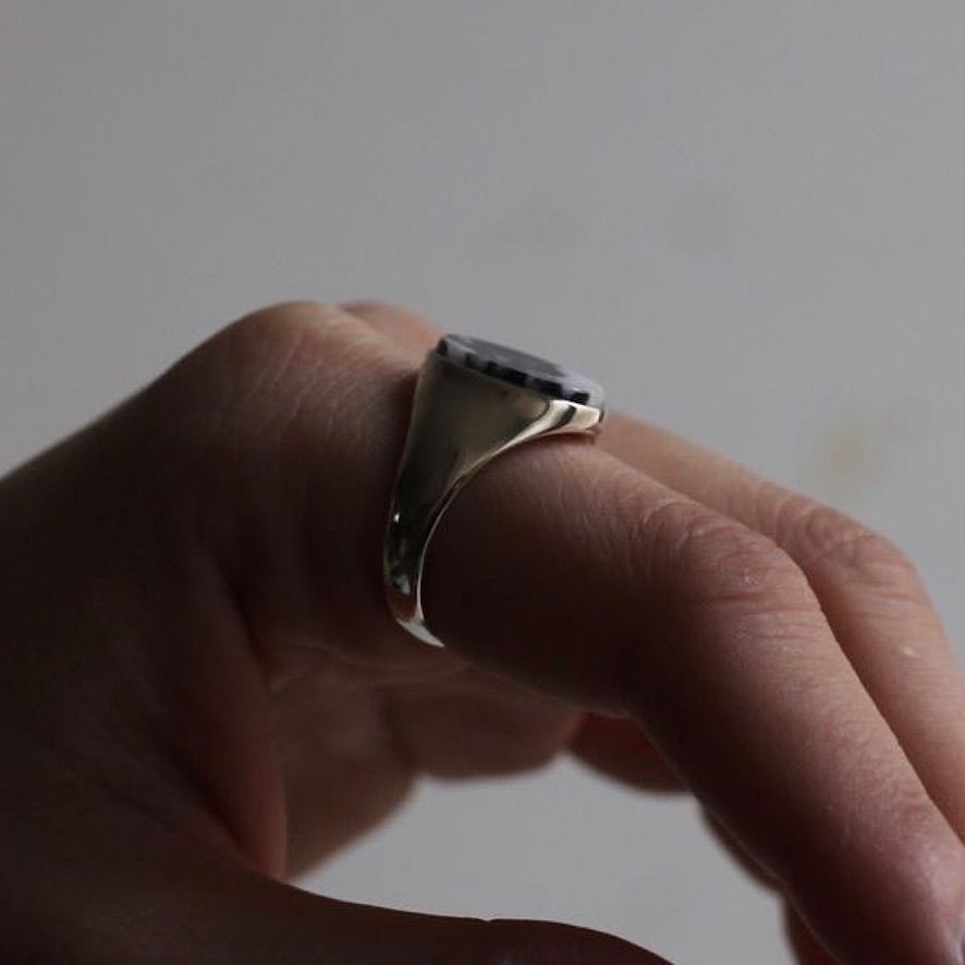 【残り一点】Signet Oval Ring L(ZEBRA JASPER)