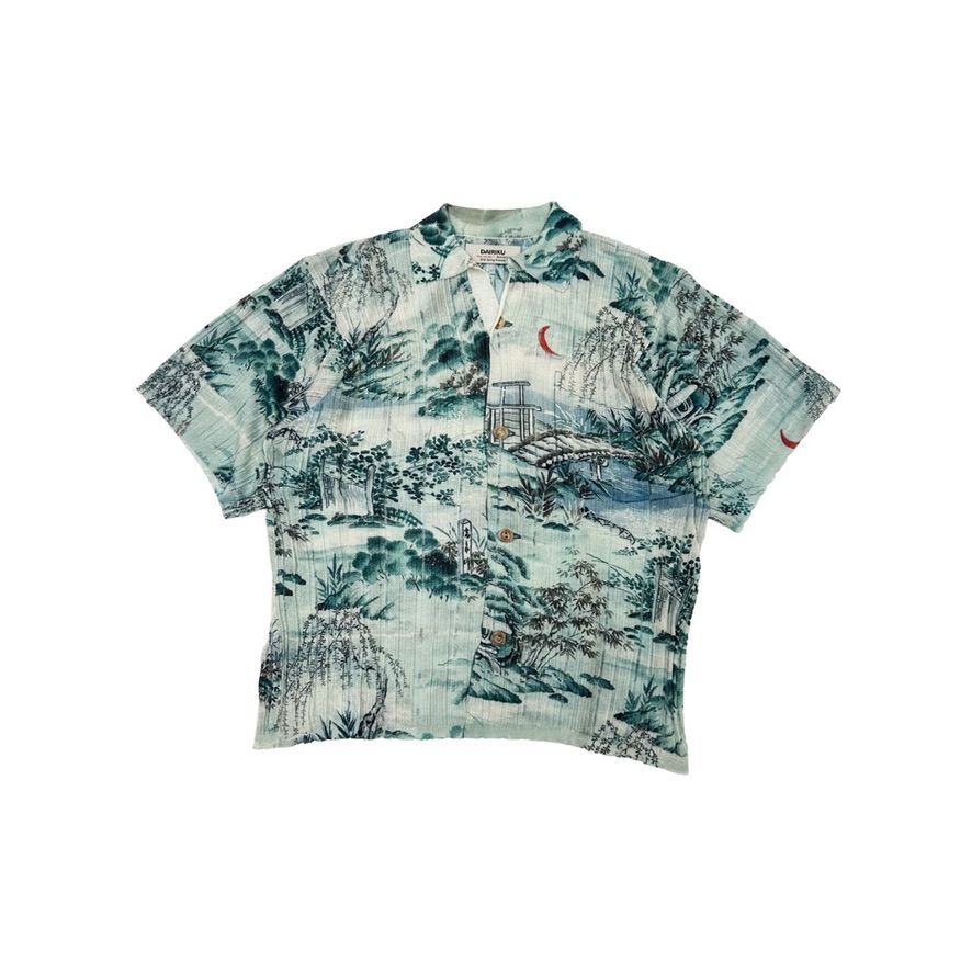 【残り一点】"Japanese Pattern Aloha" Transfer Print Polo Knit