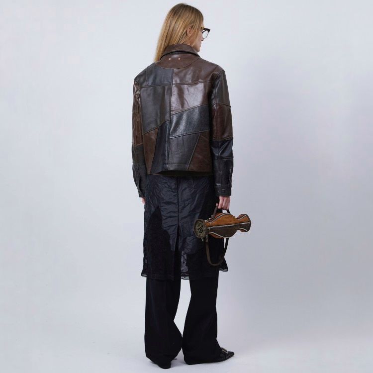 【残り一点】Unisex Patchwork Leather Jacket