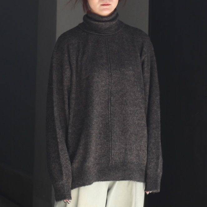 【残りわずか】Wool/Alpaca Knit Loose Turtle Neck PO