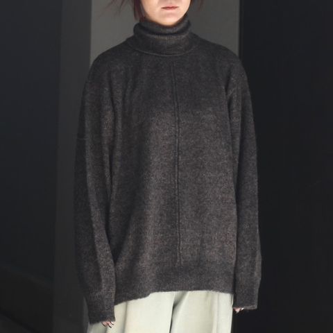 【残りわずか】Wool/Alpaca Knit Loose Turtle Neck PO