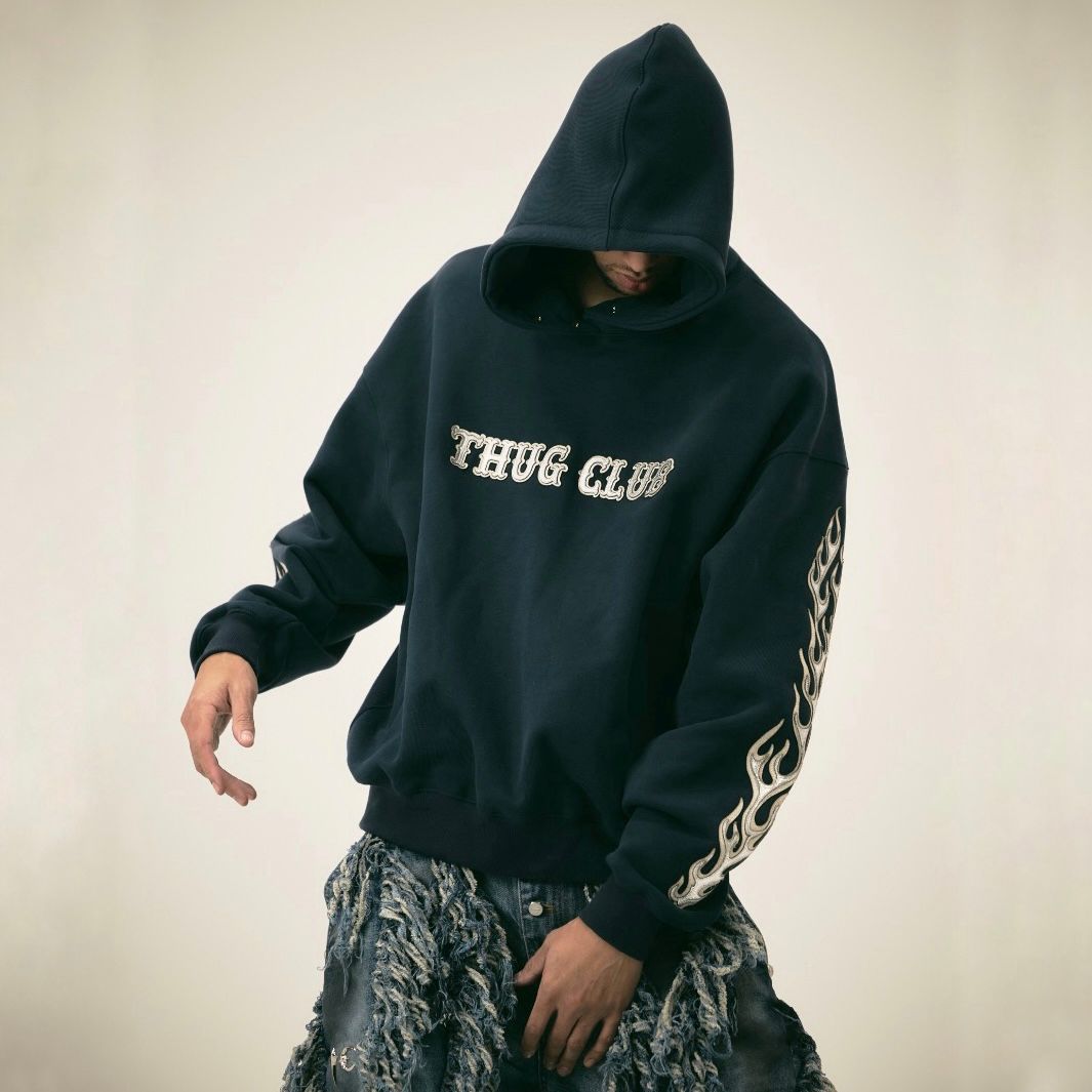 【残り一点】Leather Flame Hoodie