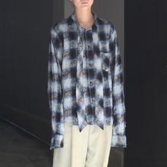 【残り一点】Shaggy Ombre Ribbon Shirt(DRUNK)