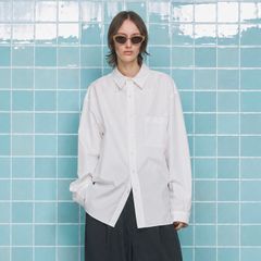 【残り一点】120 / 2 Suvin Cotton Typewriter Prime-Over Shirt