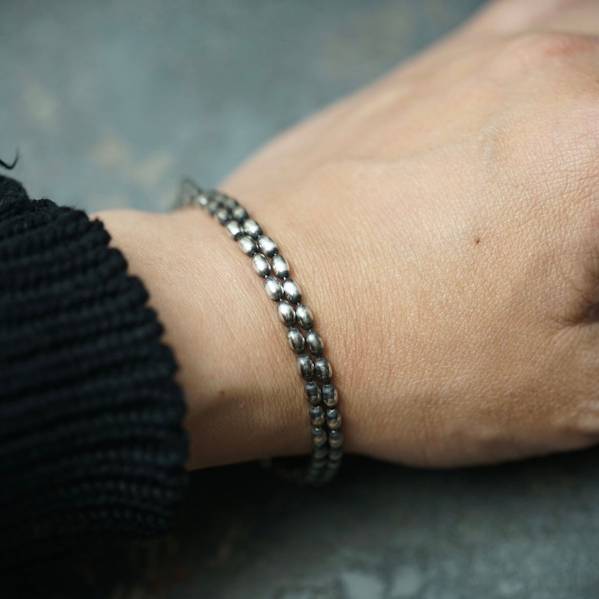 【お取り寄せ注文可能】Narrow Oval Bowl Chain W Bracelet