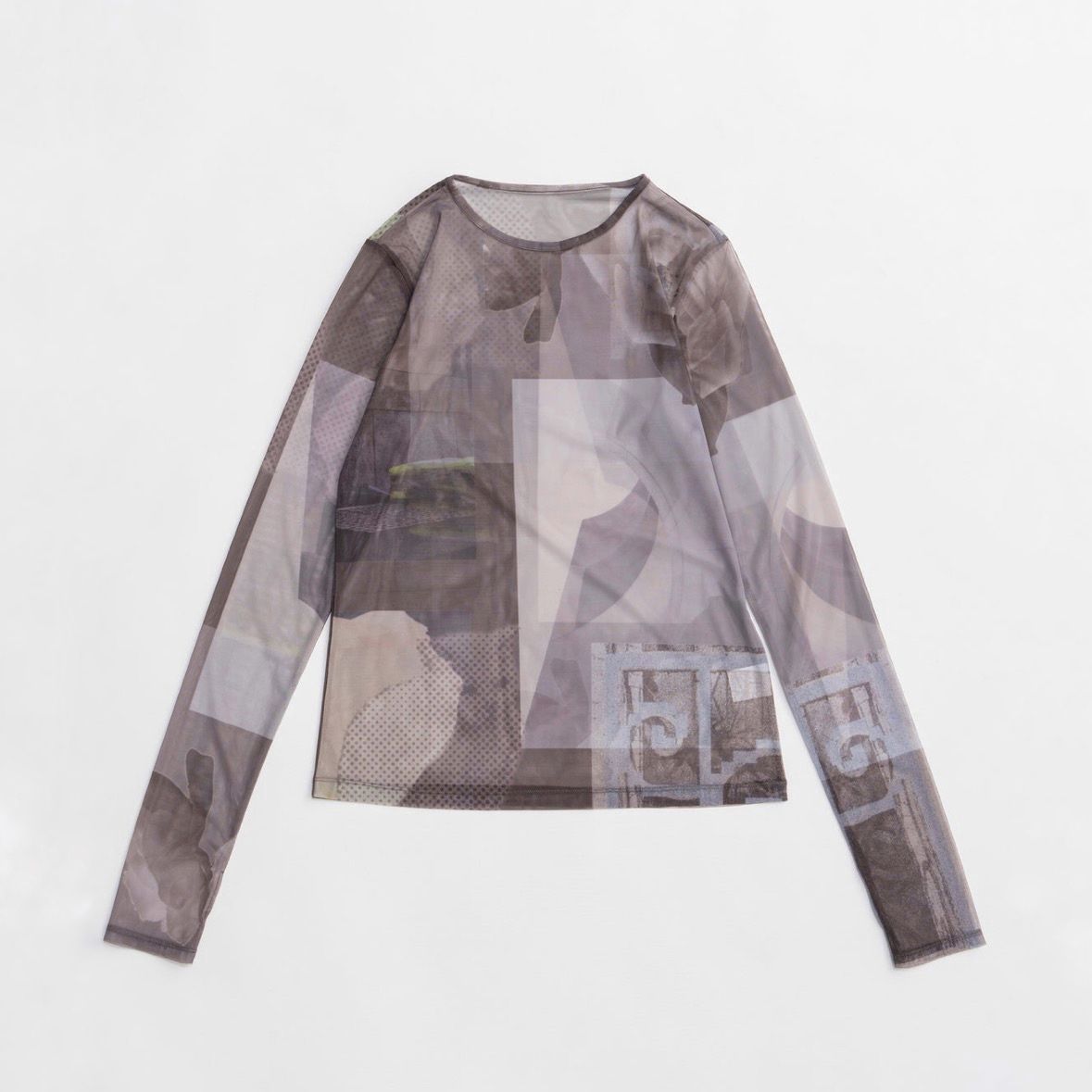 【残り一点】フォトコラージュメッシュトップス