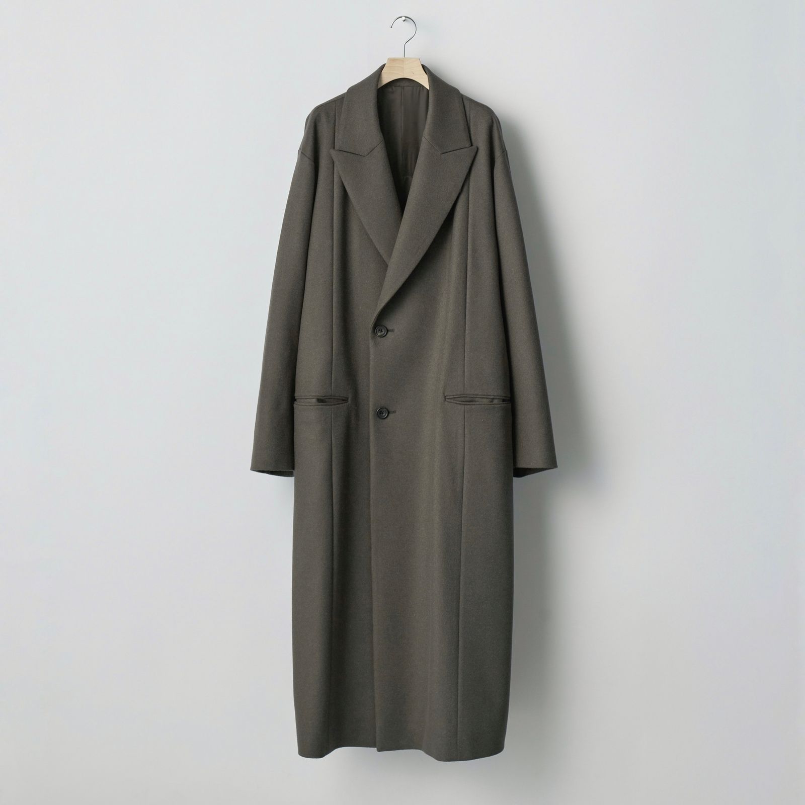 【残りわずか】Oversized Maxi Length Peak Lapel Coat(WOOL/CASHMERE)