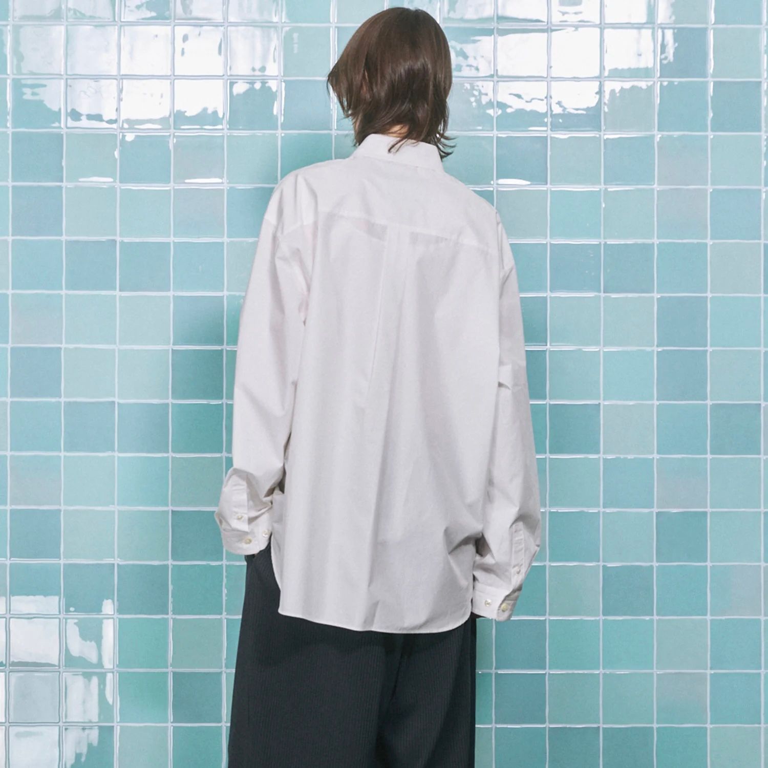 【残り一点】120 / 2 Suvin Cotton Typewriter Prime-Over Shirt