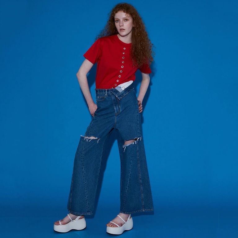 MAISON SPECIAL - 【残り一点】ターンバックウエストワイドデニム  