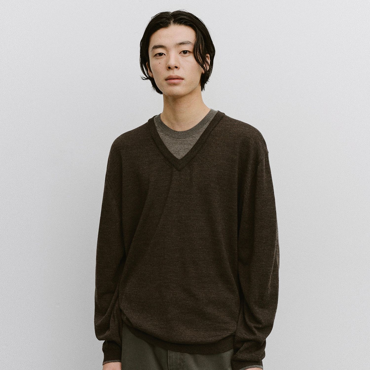 【残り一点】Current Layered V-Neck Knit