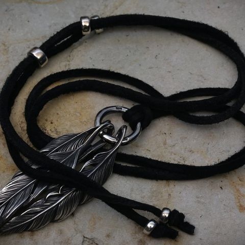 【お取り寄せ注文可能】OWL Feathers Set(SILVER_DEER SKIN)