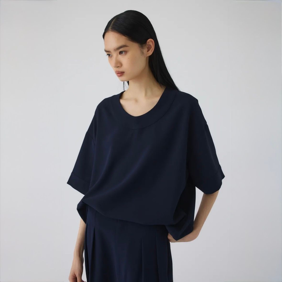 【残り一点】Georgette U-Neck Tops