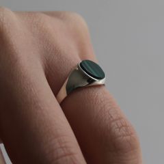 【残り一点】Signet Oval Ring S(MALACHITE)