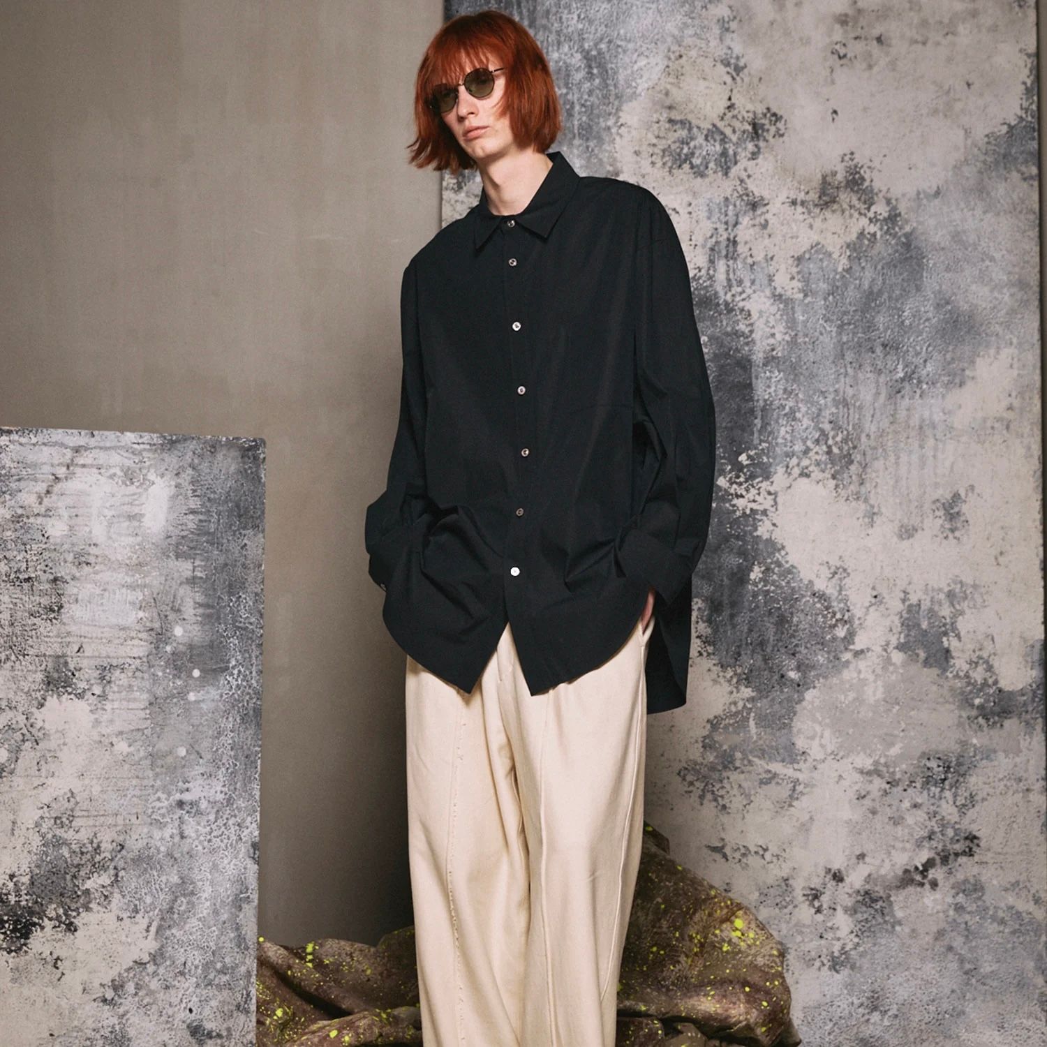 【残り一点】120 / 2 Suvin Cotton Typewriter Prime-Over Shirt Coat