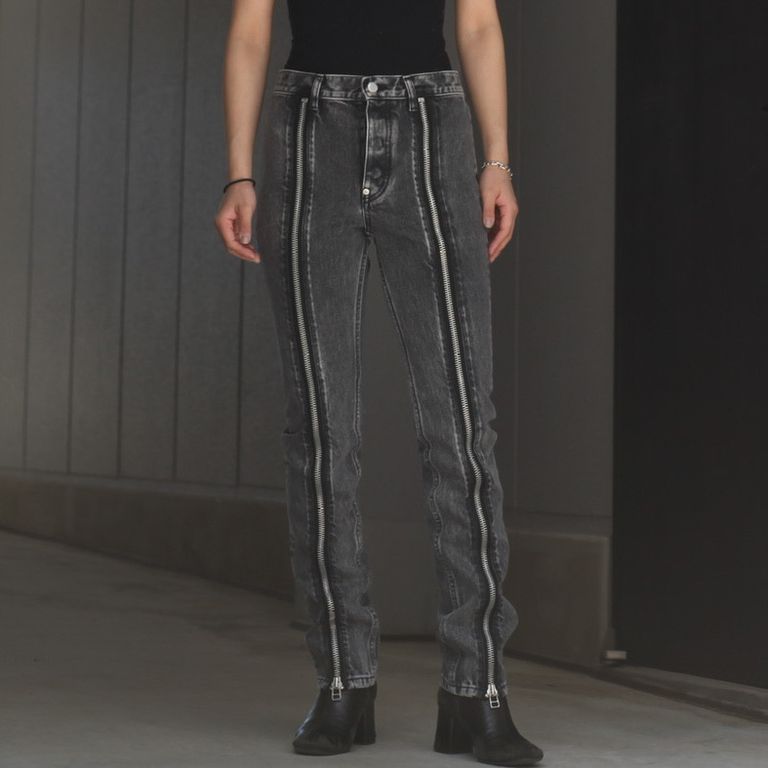 JOHNLAWRENCESULLIVAN - 【残りわずか】Washed Denim Zipped Pants 
