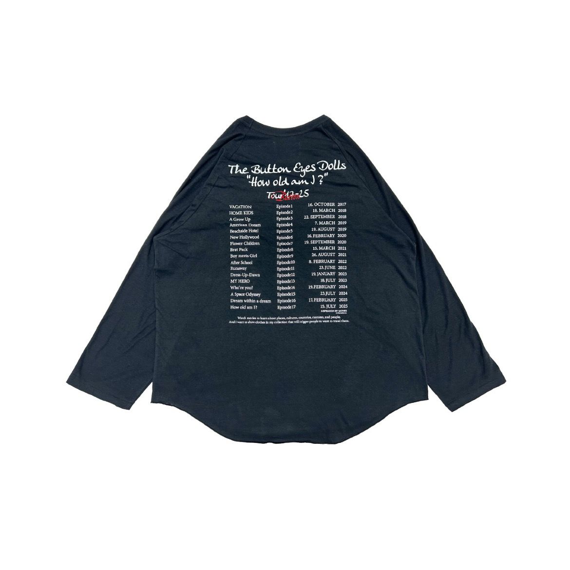 【残り一点】"Button Eye Doll" Raglan Tag Tour Tee