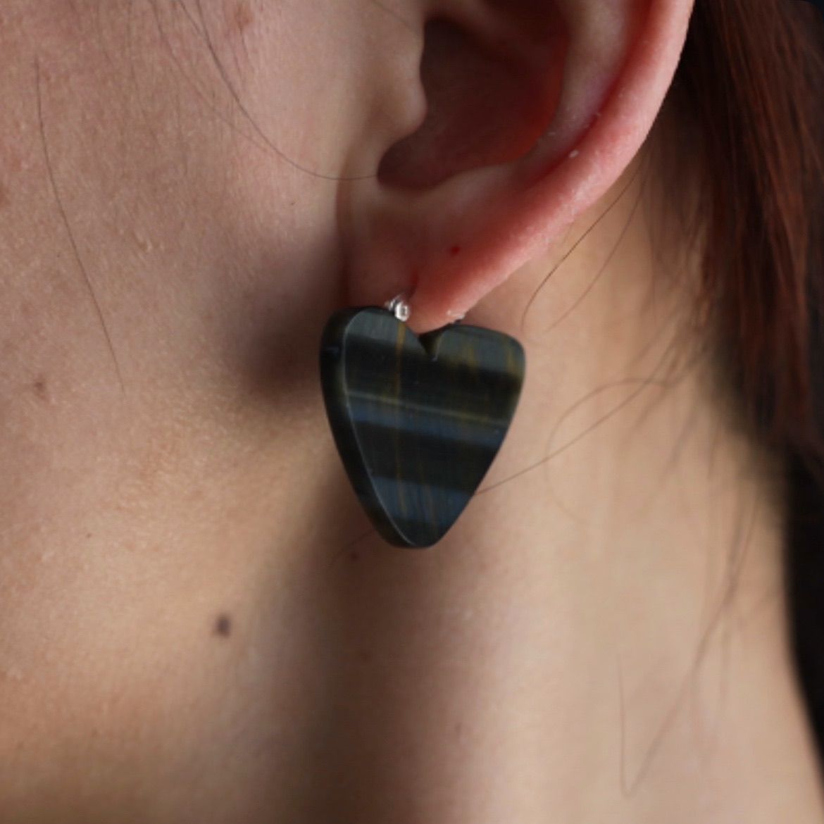 【残り一点】How Raw Heart Plate Earrings(両耳用）