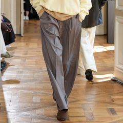 【再販売通知受付可能】Extra Fine Wool Long Wide Trousers