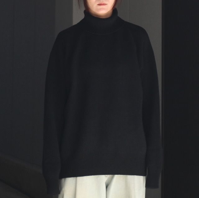 【残りわずか】Extra Fine Wool Warm Knit Turtle Neck LS