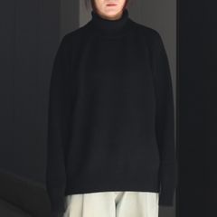 【残りわずか】Extra Fine Wool Warm Knit Turtle Neck LS