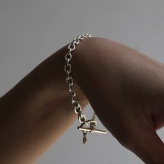 【残り一点】Gradient Oval Chain Bracelet T-BAR